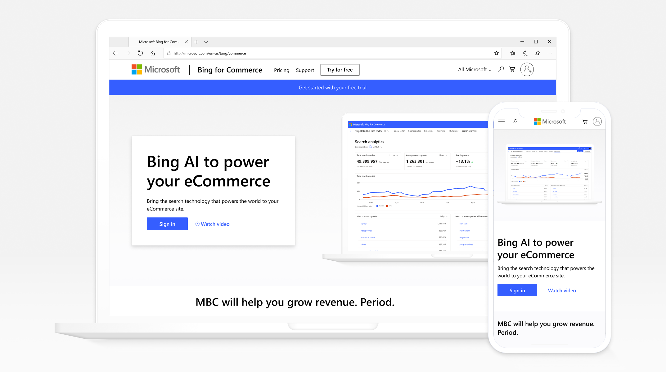 Image of Bing for Commerce Website